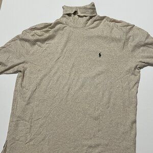 Polo Ralph Lauren Turtleneck Vintage Long Sleeve Shirt Beige Men's size XXL